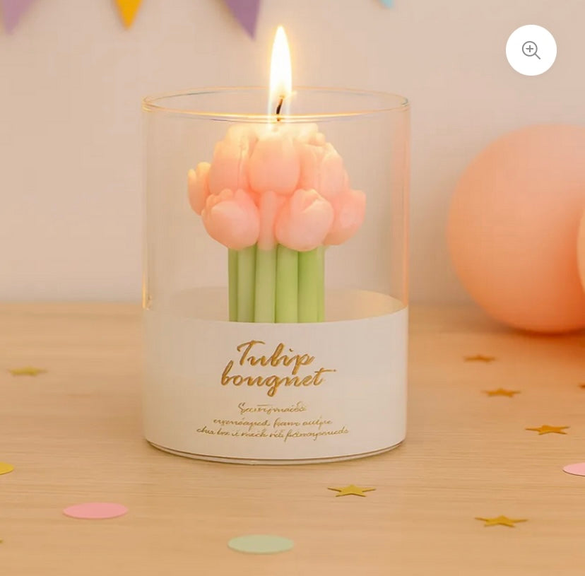 Bouquet de tulipes en bougie