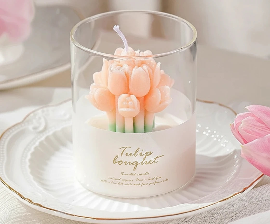 Bouquet de tulipes en bougie
