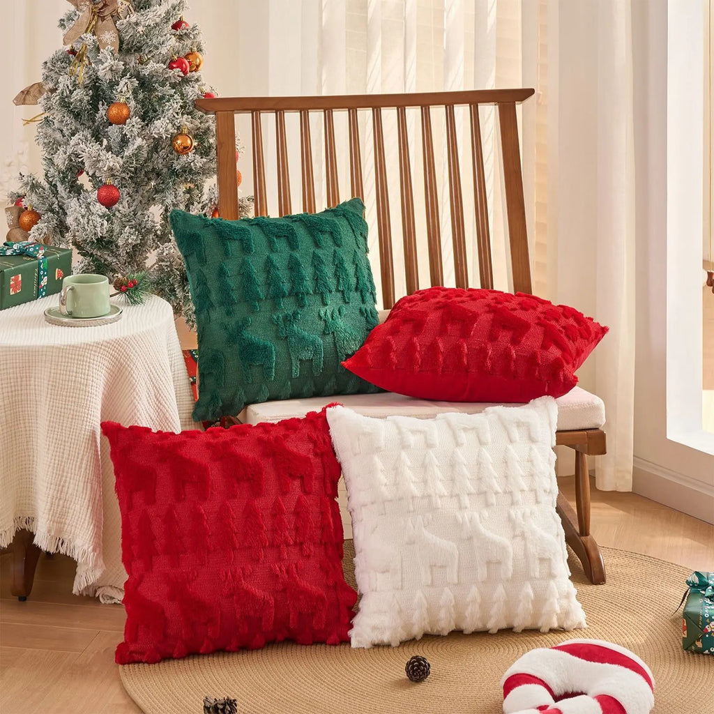 Taie d'oreiller motifs 3D de Noël