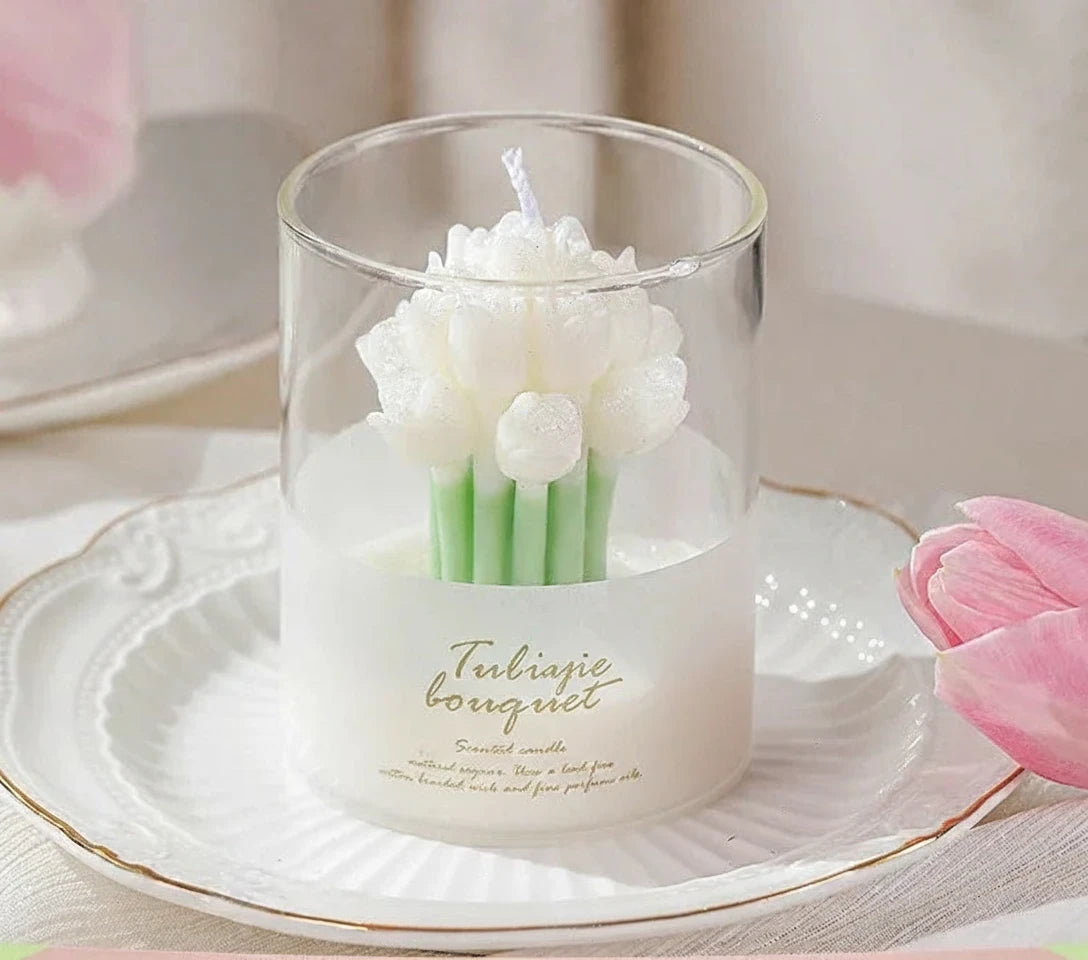 Bouquet de tulipes en bougie