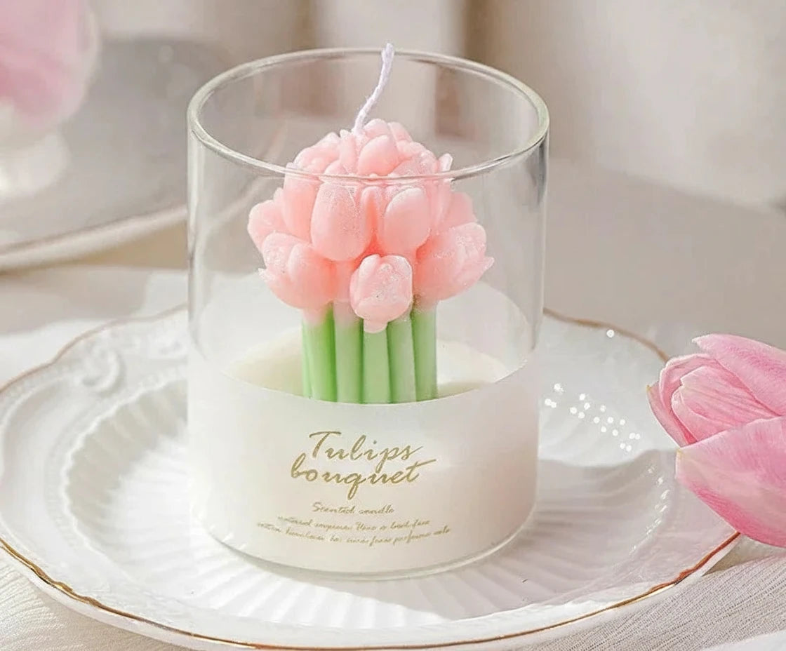 Bouquet de tulipes en bougie